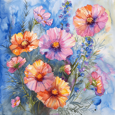 Flower Watercolour Canvas